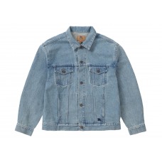 Supreme Burberry Denim Trucker Jacket Washed Blue