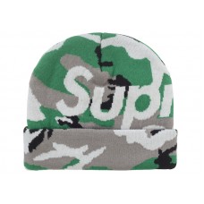 Supreme Camo Big Logo Beanie Green Camo