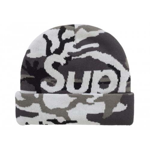 Supreme Camo Big Logo Beanie Snow Camo
