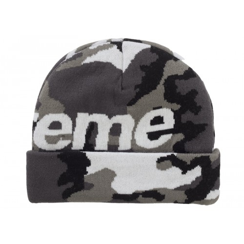 Supreme Camo Big Logo Beanie Snow Camo