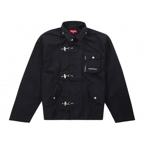 Оригинальный шмот Supreme Canvas Clip Jacket Black - 70см