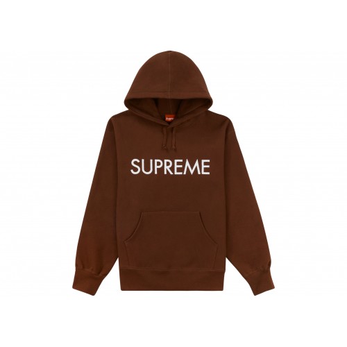 Оригинальный шмот Supreme Capital Hooded Sweatshirt Dark Brown