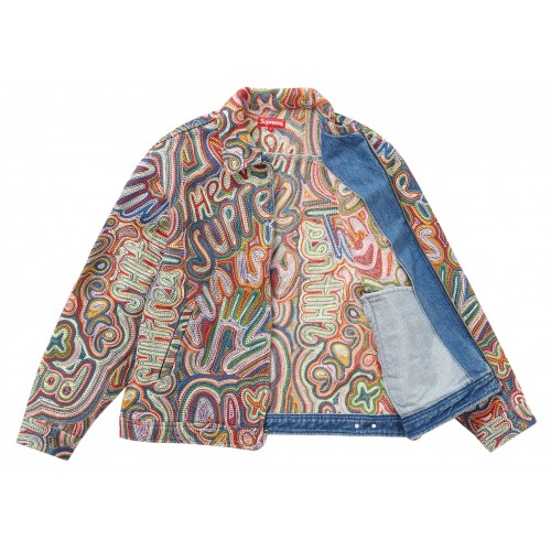 Оригинальный шмот Supreme Chainstitch Denim Jacket Multicolor - 70см