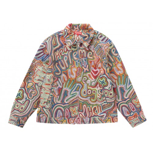 Оригинальный шмот Supreme Chainstitch Denim Jacket Multicolor - 70см