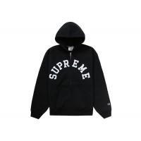 Supreme Champion Zip Up Hooded Sweatshirt Black