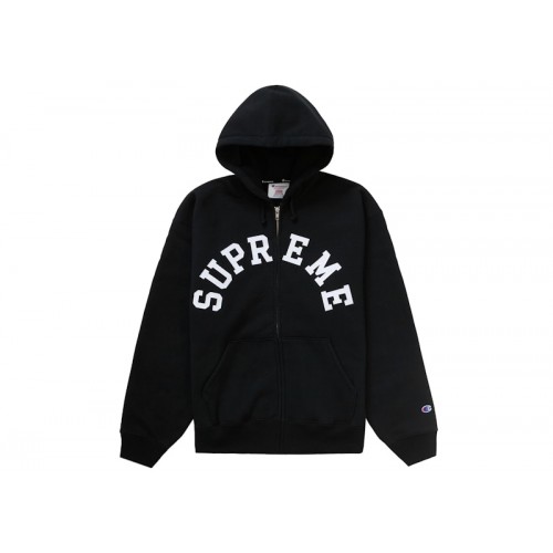 Оригинальный шмот Supreme Champion Zip Up Hooded Sweatshirt Black