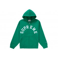 Supreme Champion Zip Up Hooded Sweatshirt Green