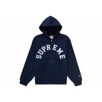 Supreme Champion Zip Up Hooded Sweatshirt Navy