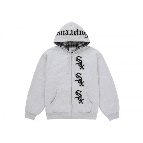 Supreme Chicago White Sox Zip Up Hooded Sweatshirt Grey