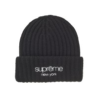 Supreme Classic Logo Chunky Ribbed Beanie (FW24) Black