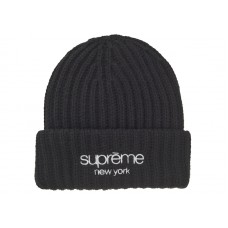 Supreme Classic Logo Chunky Ribbed Beanie (FW24) Black