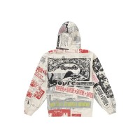 Supreme Collage Zip Up Hooded Sweatshirt White