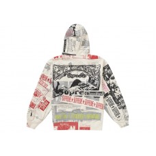 Supreme Collage Zip Up Hooded Sweatshirt White