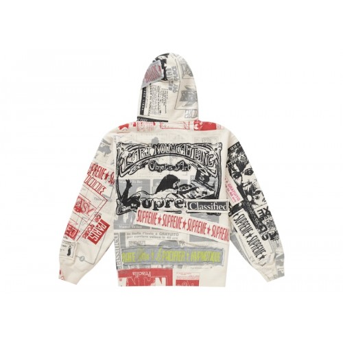 Оригинальный шмот Supreme Collage Zip Up Hooded Sweatshirt White