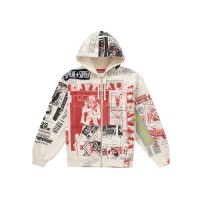 Supreme Collage Zip Up Hooded Sweatshirt White