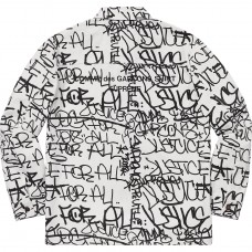 Supreme Comme des Garcons SHIRT Printed Canvas Chore Coat White