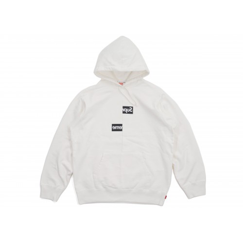 Оригинальный шмот Supreme Comme des Garcons SHIRT Split Box Logo Hooded Sweatshirt White