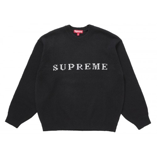 Supreme Contrast Logo Sweater (FW25) Black