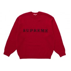 Supreme Contrast Logo Sweater (FW25) Red
