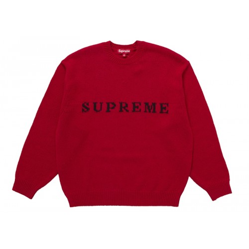 Supreme Contrast Logo Sweater (FW25) Red