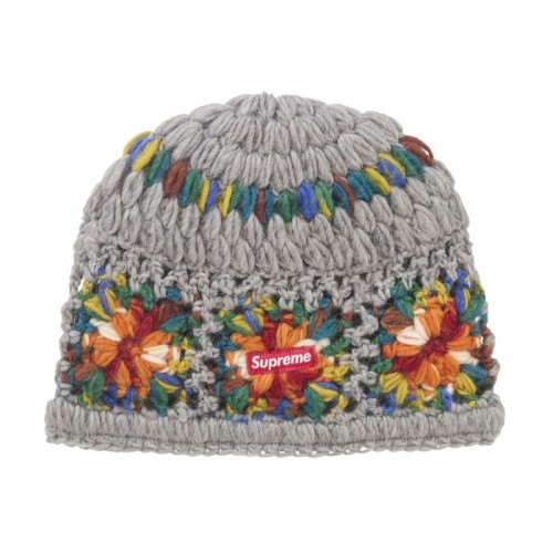 Supreme Crochet Beanie (SS25) Heather Grey
