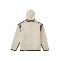 Supreme Crochet Edge Hooded Zip Up Top White