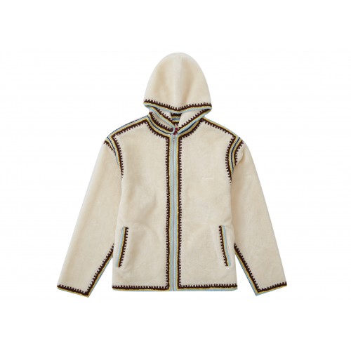 Оригинальный шмот Supreme Crochet Edge Hooded Zip Up Top White - 70см