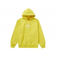 Supreme Cross Box Logo Hooded Sweatshirt Lemon