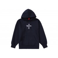 Supreme Cross Box Logo Hooded Sweatshirt Navy