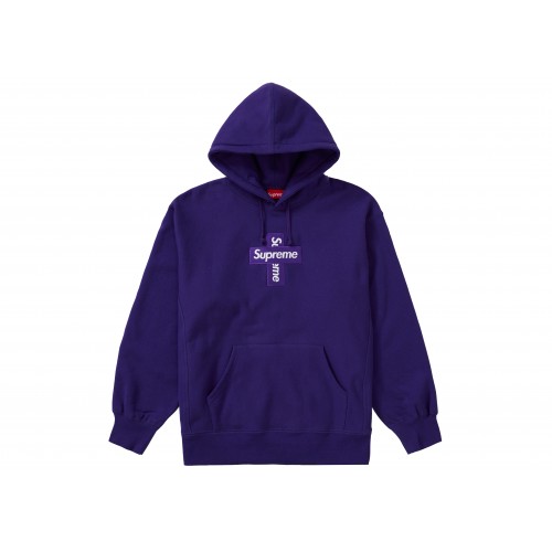 Оригинальный шмот Supreme Cross Box Logo Hooded Sweatshirt Purple