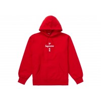 Supreme Cross Box Logo Hooded Sweatshirt Red
