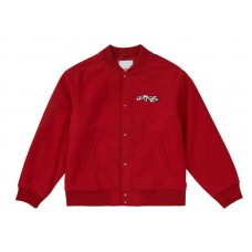 Supreme Delta Logo Varsity Jacket Red