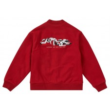 Supreme Delta Logo Varsity Jacket Red