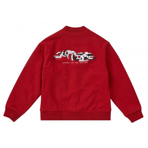 Supreme Delta Logo Varsity Jacket Red