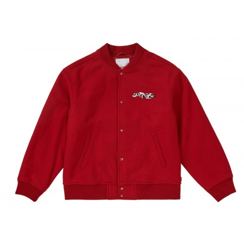 Supreme Delta Logo Varsity Jacket Red