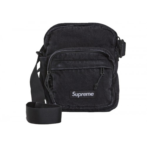 Supreme Denim Shoulder Bag Black Supreme Denim Shoulder Bag Black