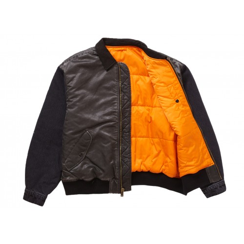 Оригинальный шмот Supreme Denim Sleeve MA-1 Black - 70см