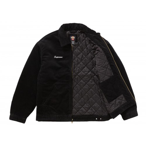 Оригинальный шмот Supreme Dickies Corduroy Work Jacket Black - 70см