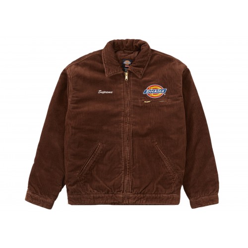 Оригинальный шмот Supreme Dickies Corduroy Work Jacket Brown - 70см