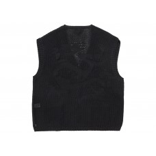 Supreme Dragon Zip Up Sweater Vest Black