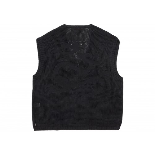 Оригинальный шмот Supreme Dragon Zip Up Sweater Vest Black - 70см