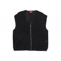 Supreme Dragon Zip Up Sweater Vest Black