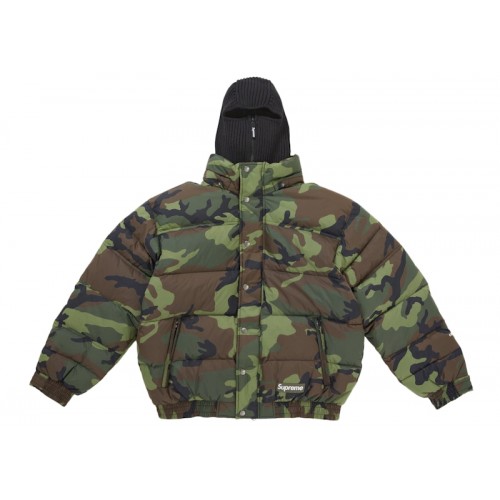 Supreme Facemask 700-Fill Down Puffer Jacket Woodland Camo