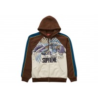 Supreme Falcon Raglan Zip Up Hooded Sweatshirt Natural