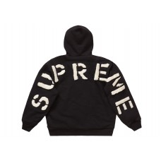 Supreme Faux Fur Lined Zip Up Hooded Sweatshirt Black