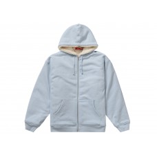 Supreme Faux Fur Lined Zip Up Hooded Sweatshirt Light Blue