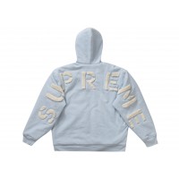 Supreme Faux Fur Lined Zip Up Hooded Sweatshirt Light Blue