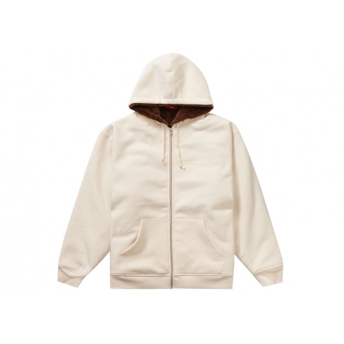 Оригинальный шмот Supreme Faux Fur Lined Zip Up Hooded Sweatshirt Natural