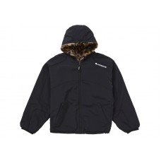 Supreme Faux Fur Reversible Hooded Track Jacket Black