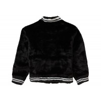 Supreme Faux Fur Varsity Jacket Black